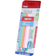 Set creioane HB 6 buc cu radiera si ascutitoare Adison